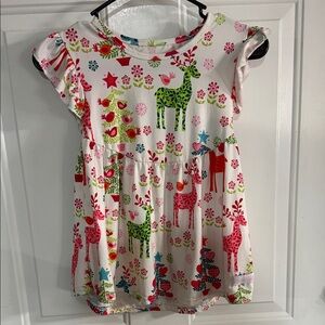 Festive Reindeer Print Dress